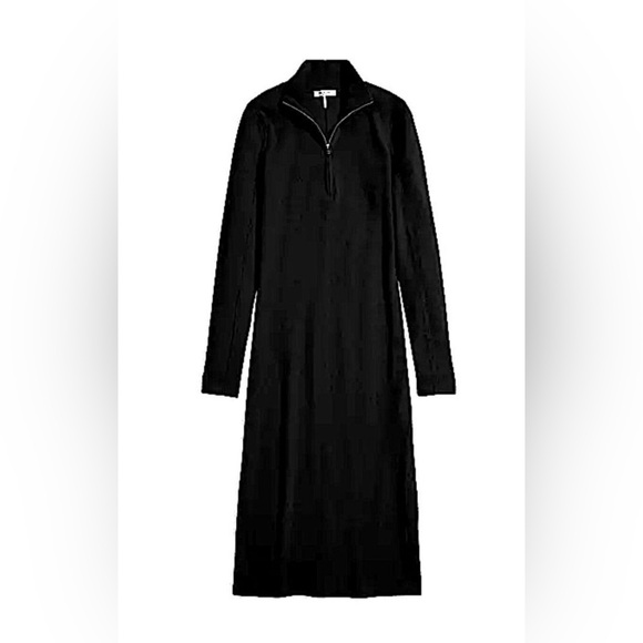 Rag and Bone half zip black ribbed knit dress - Picture 6 of 7